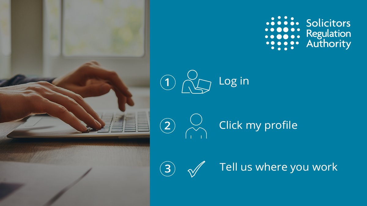 Practising certificates renewals will take place in October. If your employer is renewing for you, make sure your details are right &amp; you're opted into their bulk renewal application. 
1️⃣ Log in to mySRA
2️⃣ Click my profile
3️⃣ Tell where you work &amp; opt in

sra.org.uk/mysra