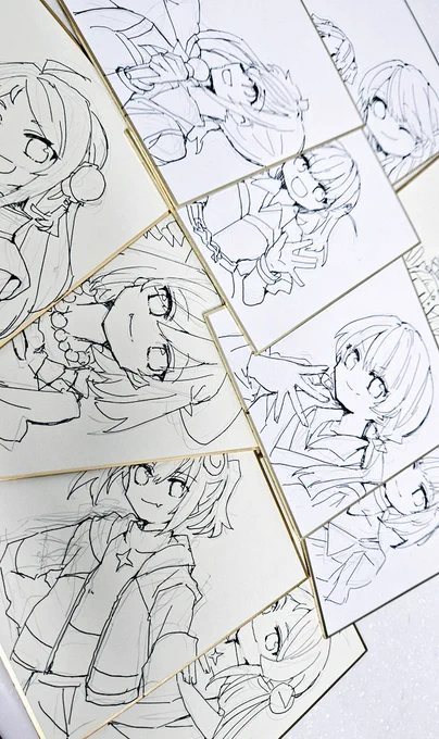 コミケ用に色紙描いてます 10枚