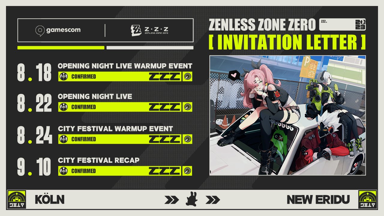 gamescom 2023】Zenless Zone Zero coming to gamescom! A mysterious event is  about to land in Cologne, and the new commission this time is…