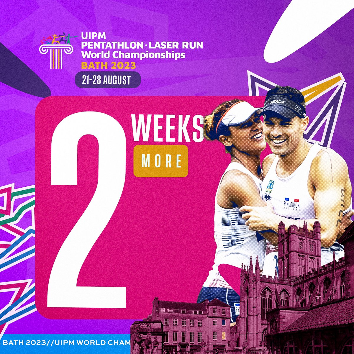 2 weeks to go till Pentathlon World Championships in Bath 🇬🇧🥳
We will have a huge event there with Pentathlon's flagshig competition &amp; Laser Run World Championships taking place just the week before!