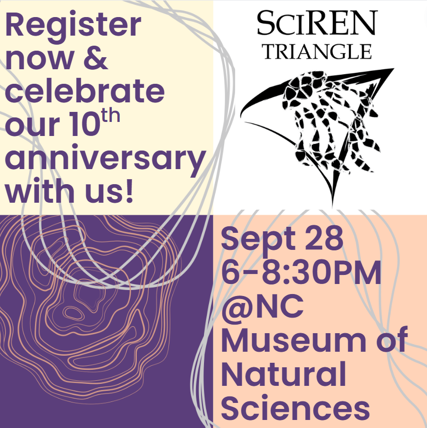 Register for #SciTri23 now! We cannot wait to celebrate our 10th anniversary with all our amazing Triangle educators & researchers 🤩 Educator registration link: docs.google.com/forms/d/e/1FAI… Researcher registration link: docs.google.com/forms/d/e/1FAI…