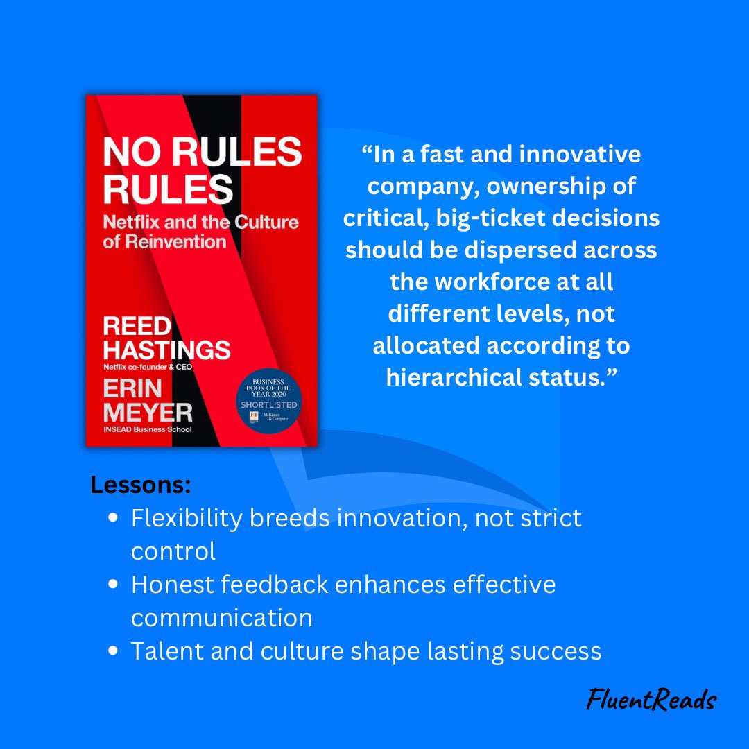 Mkbreads's tweet photo. 📚 Curious about a book revealing how embracing a unique corporate culture like Netflix's impacts startups? Dive into "No Rules Rules" by Reed Hastings! Discover the power of autonomy, transparency, and innovation. A must-read for shaking up the startup scene. #Startup 🚀 https://t.co/FwzpfiDIXU