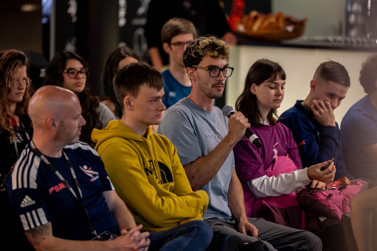 worldclimbing's tweet photo. Climbers and paraclimbers seized the opportunity of having a rest day to gather at the first IFSC Athletes' Forum, addressing topics such as the road to Paris 2024, the purpose of an Athletes' Commission, and athletes' health and wellbeing.

#IFSC #SportClimbing #BernWCH https://t.co/JN8KNdZ1fU