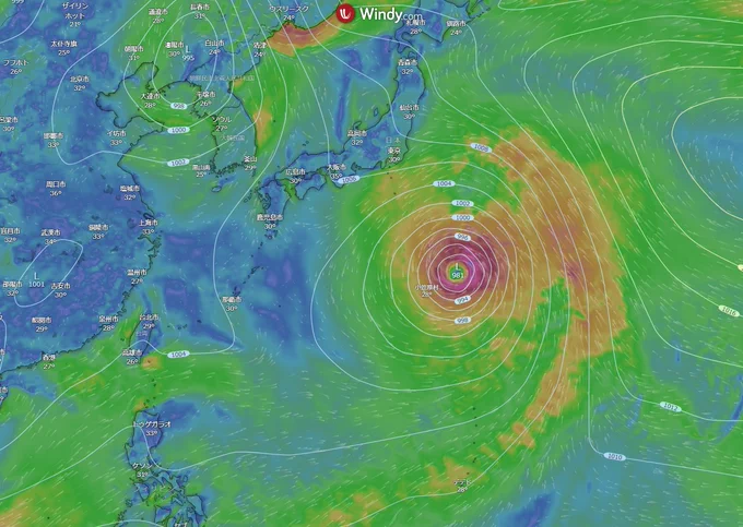 Windyだと11日、12日、13日、14日の予測がこんな感じですね。