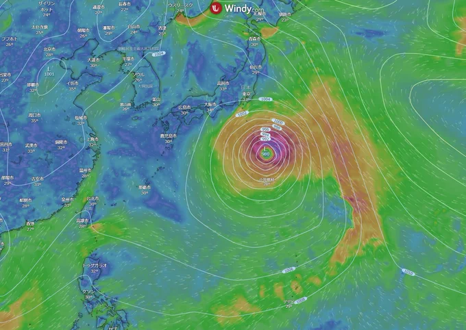 Windyだと11日、12日、13日、14日の予測がこんな感じですね。