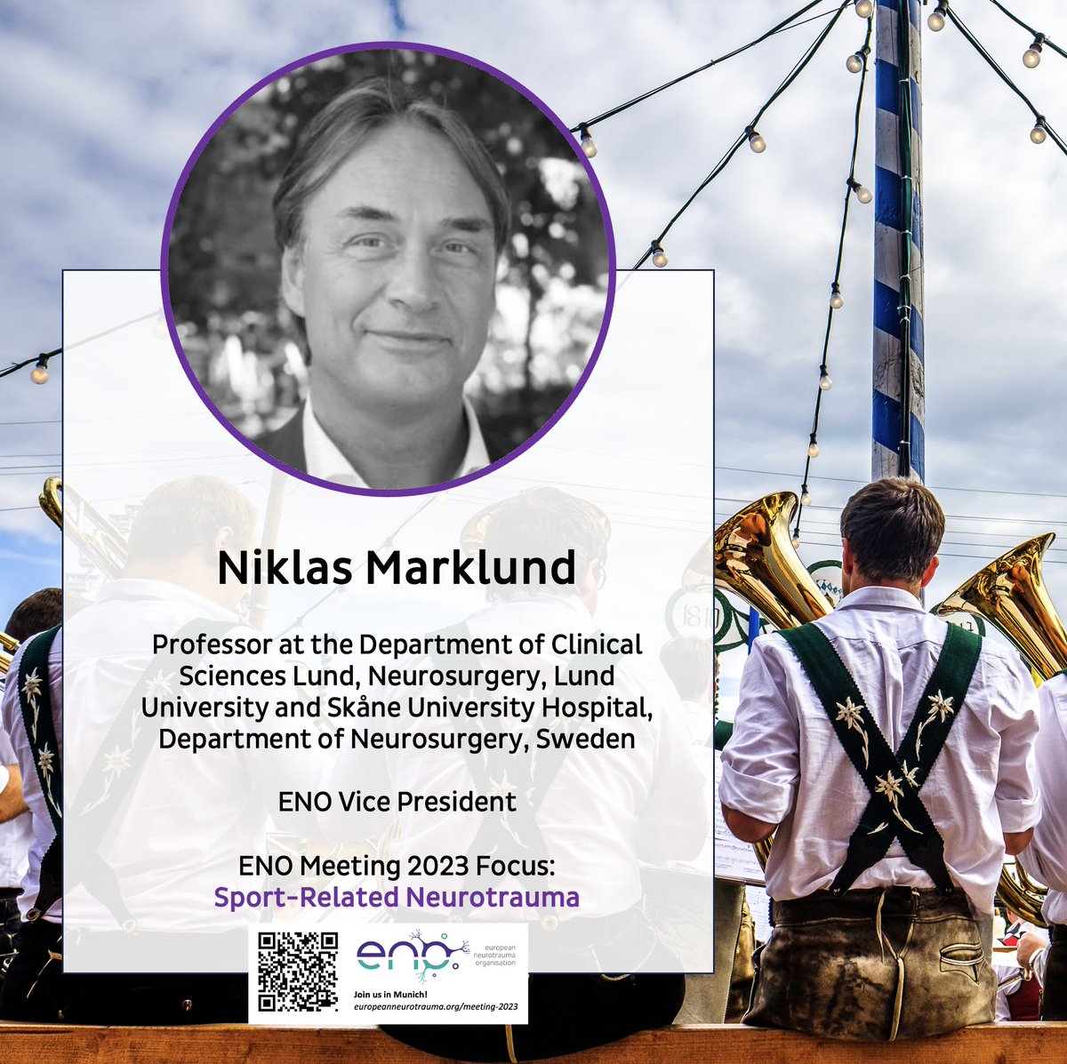 We are eagerly counting down the days to our ENO 2023 conference and welcoming our ENO Vice President Niklas Marklund <a href="/LabLubin/">Niklas Marklund</a> to Munich! We are thrilled to hear more about his expertise in the field of sport-related neurotrauma. 

Join us for his talk in Germany! 🧠

#ENO2023