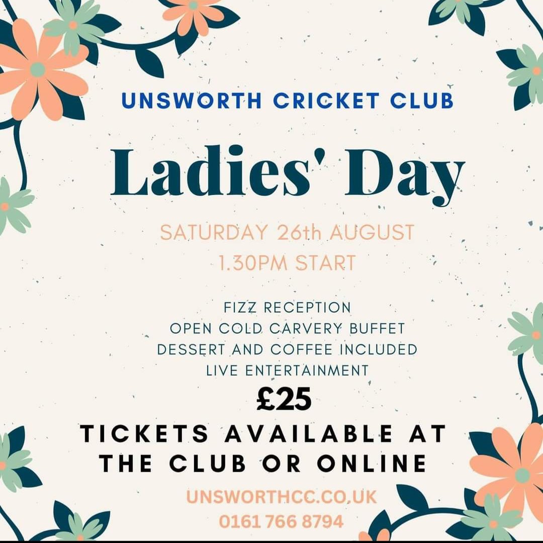 Events coming thick and fast at <a href="/Unsworth_CC/">Unsworth Cricket</a> This time its #LadiesDay later in the month!
Please RT 😊