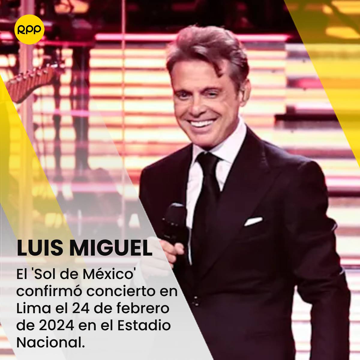🎶☀️🇲🇽 ¡La espera terminó! Luis Miguel regresa al Perú luego de casi 5  años. El icónico cantante mexicano se presentará el próximo 24 de febrero  de 2024 en el Estadio Nacional, en, image size:1200x1200