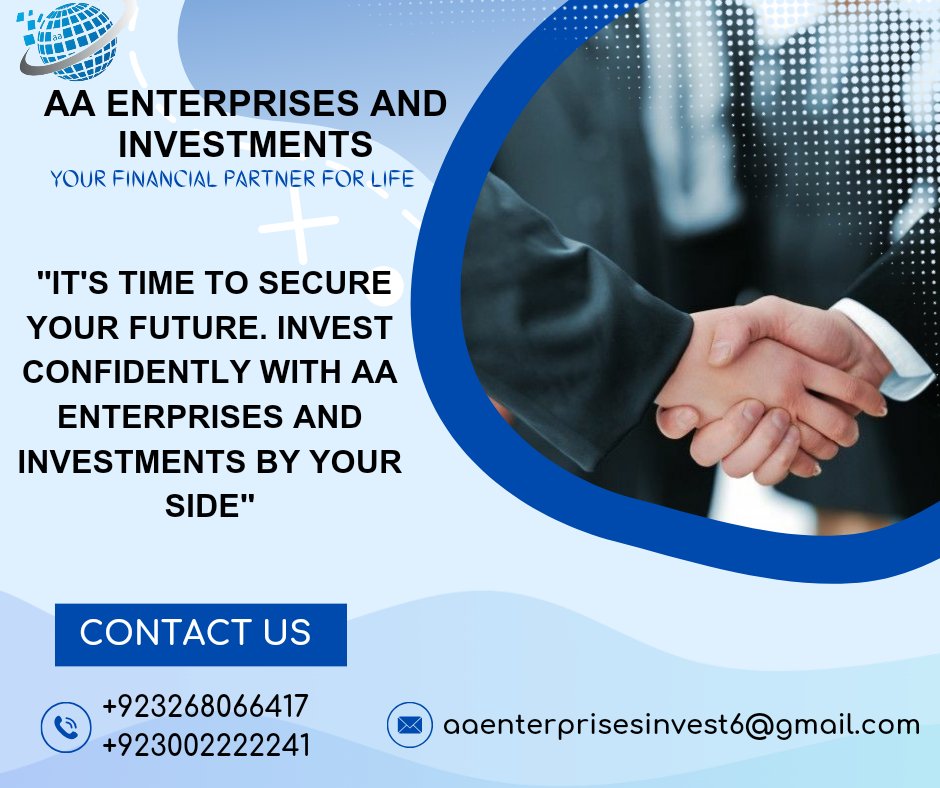 AAEnterpri77079's tweet photo. 🏠 Ensure the long-term financial security of your family with AA Enterprises and Investments - your trusted partner!

#SecureYourFamily #HalalInvestments #FinancialProtection #InvestWithConfidence #InvestmentGoals #FinancialFreedom #InvestmentSuccess https://t.co/ZO65F35sxS