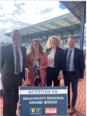 ScotFAEast's tweet photo. Our next award is for Best Volunteer in Girls and Women's Football. This award goes to Yolanda Gill from @FairCityJFC, who has been instrumental in the growth of the girls section at the club. https://t.co/R3FzYSO6Tc