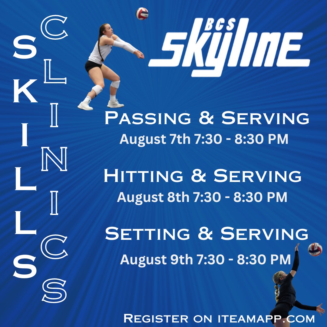 Check out the skills clinics this week! Register today! iteamapp.com #outwork