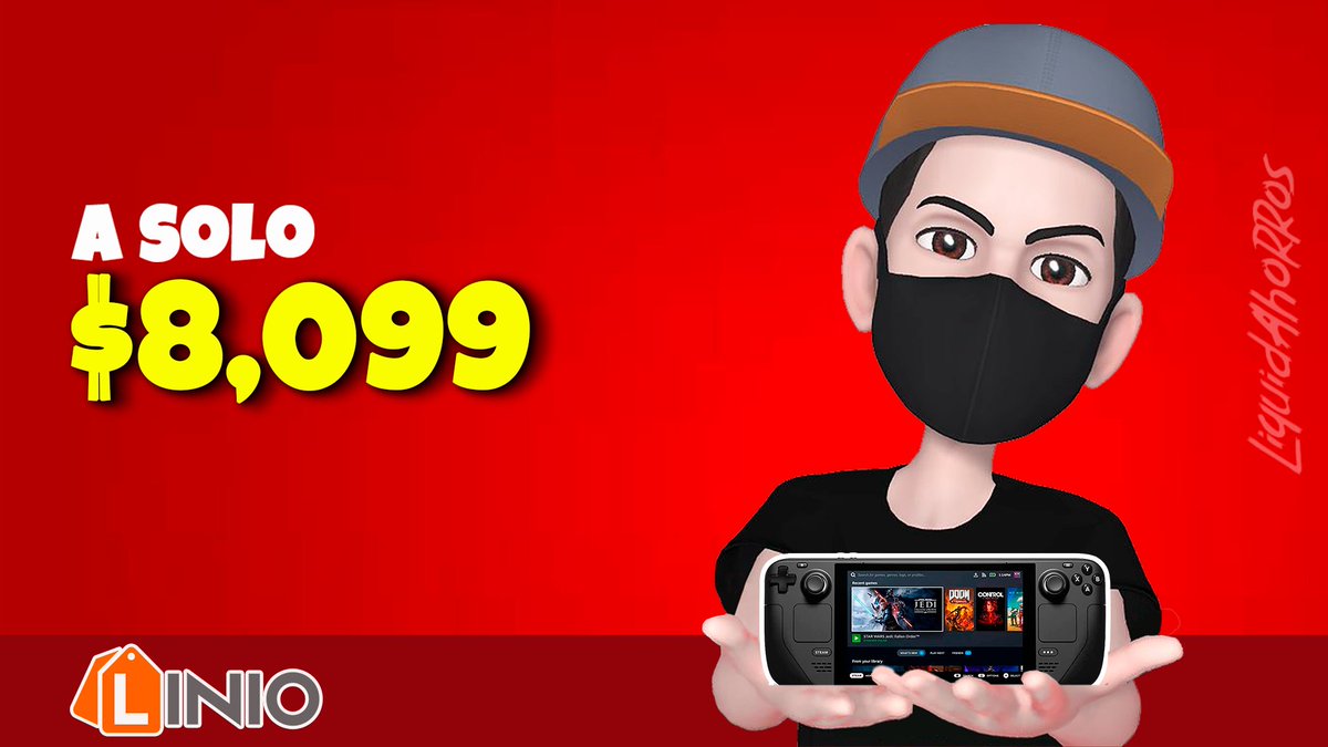 LiquidAhorros's tweet photo. Linio: Steam Deck 64gb a solo $8,099.
Más información aquí 👉https://t.co/L2ZVINFYsa
#Promocion #Linio #Valve #SteamDeck #Steam #descuentos https://t.co/yEwTAbI20l