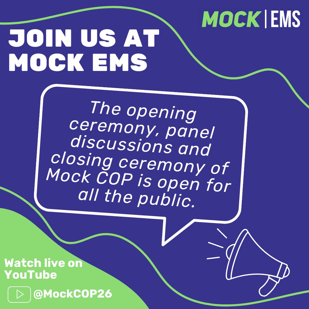 Mock_COP's tweet photo. Our #MockEMS is bringing 250+ young people from over 80 countries for a two-day virtual summit.

To make it inclusive for all, our opening ceremony, panel discussions, and closing ceremony will be open to everyone.✨

See the live stream on our youtube: https://t.co/huywyDf9Tg https://t.co/fdtqEnalp4