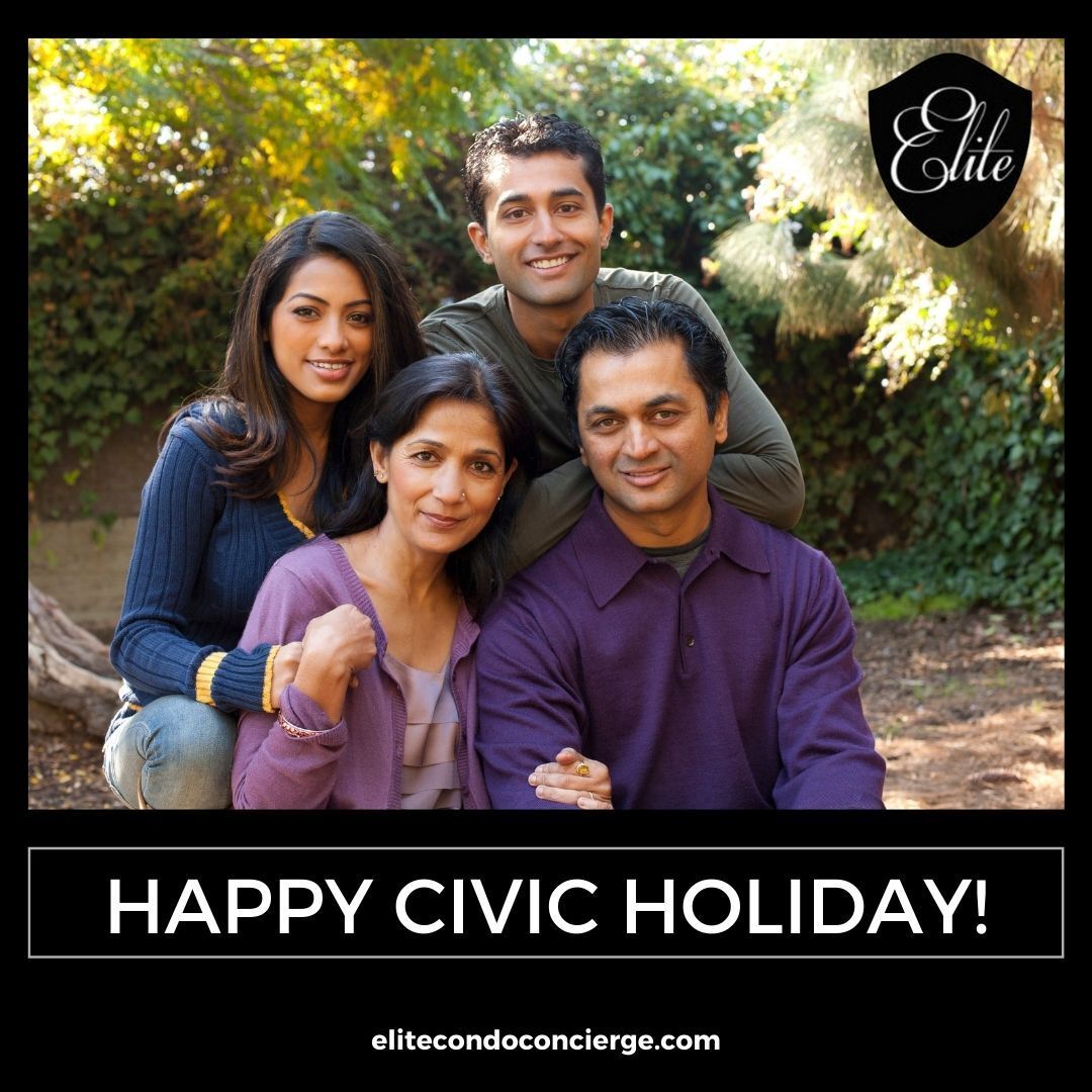 EliteCondo's tweet photo. Happy Civic Holiday! From the family at Elite to you and yours!

https://t.co/PGd8N9ie2t
Elite - A luxury level of security and customer care.
#civicholiday #longweekend #happyholiday #elite #elitecondoconcierge https://t.co/uvoyRSqlPC