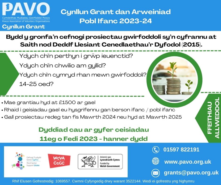 PowysVolCentre's tweet photo. The closing date is 11th September 2023 at midday.

Please contact us to discuss your project ideas and to receive an application form.

Contact melissa.townsend(at)https://t.co/ZN6DRZd7p2 or call 01597 822191

https://t.co/DMnhvi6ort https://t.co/n9393qJyvq