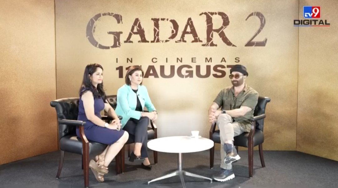 Positive11177's tweet photo. @nidhileo 
@iamsunnydeol
#IndiasBest 
#TheMostPopular
#SrNewsAnchor
#Adarniya #NidhiVasandani #Mam
taking interview of Honourable Member of Loksabha &amp; Famous Film Actor #SunnyDeol regarding his coming film #Gadar2

#SunnyDeol
#Hero
#Gadar2
#Releasing
#11thAugust https://t.co/Ekw4G7BqMg