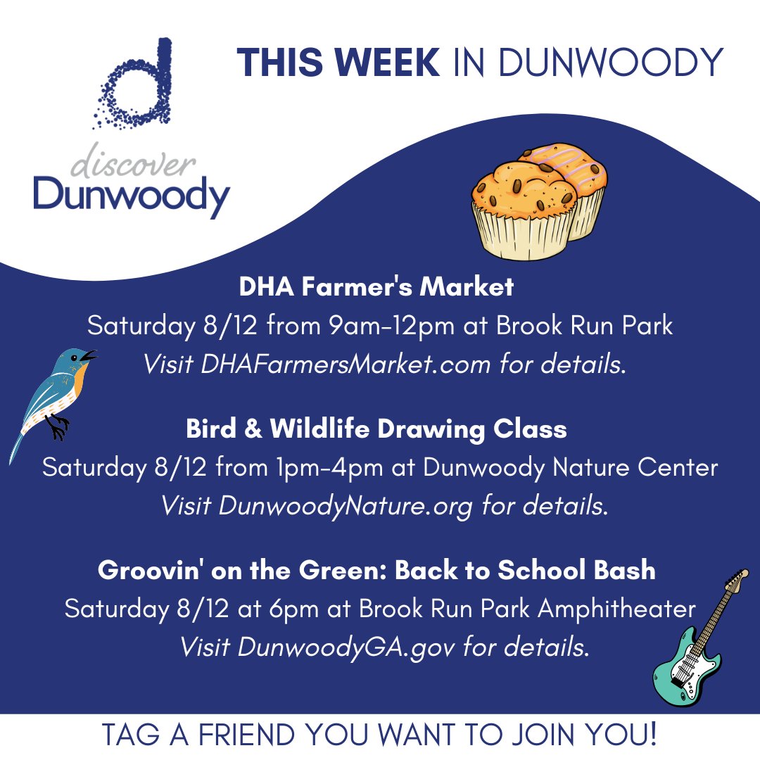 VisitDunwoody's tweet photo. We can't wait to see you around #Dunwoody all week long! 😍
Which events are you planning to check out? 💗

Don't forget to follow @DiscoverDunwoody for all the latest event updates! 

#DiscoverDunwoody #DunwoodyGA #AtlEvents #PerimeterAtlanta https://t.co/F4r9XWObk7