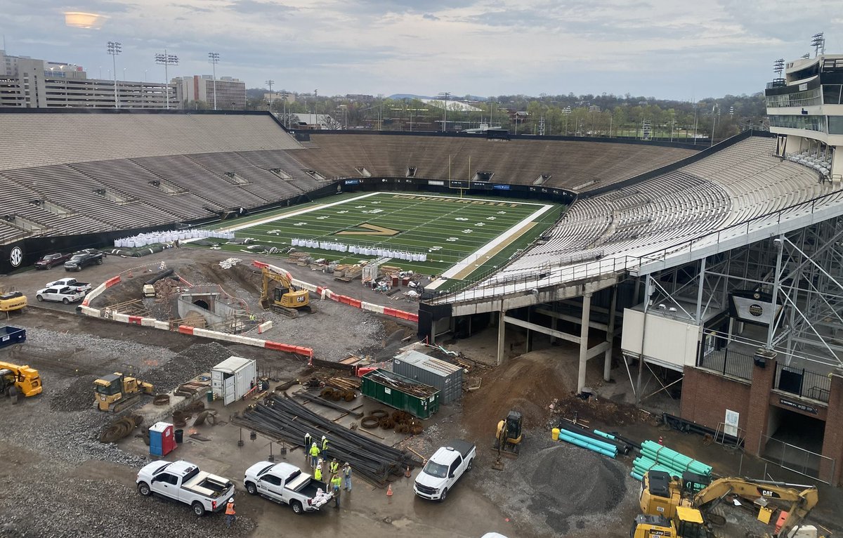 RGW_News's tweet photo. Vanderbilt’s First Bank Stadium has been under construction for the last several months.

Due to several set backs &amp; weather delays, the playing surface will not be ready for the home opener on Aug. 26th. Games will held at Pearl-Cohn High School till the field is ready. https://t.co/Ui9fzUPlkI