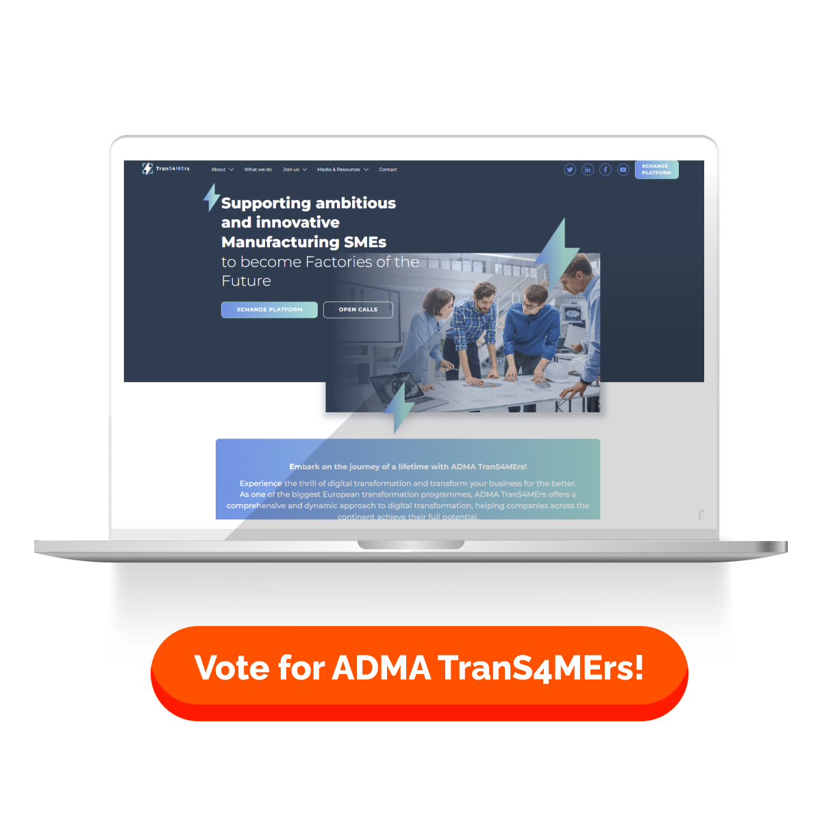 📢 We're thrilled to share that the ADMA Trans4mers website has been nominated for the prestigious #euWebAwards!

🗳️ Show your support by casting your vote until August 18th & help us bring home this amazing recognition
👉 webawards.eurid.eu/?q=www.trans4m…

#2023euWA #doteu