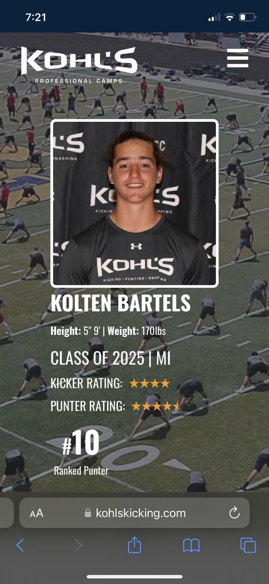 I’m grateful to be ranked top 10 of my class ready to get to work. <a href="/RichmondFBall/">Richmond Football</a> <a href="/KCLOPATA/">K.C. Lopata</a> <a href="/JacobDombrowsk5/">Jacob Dombrowski</a>