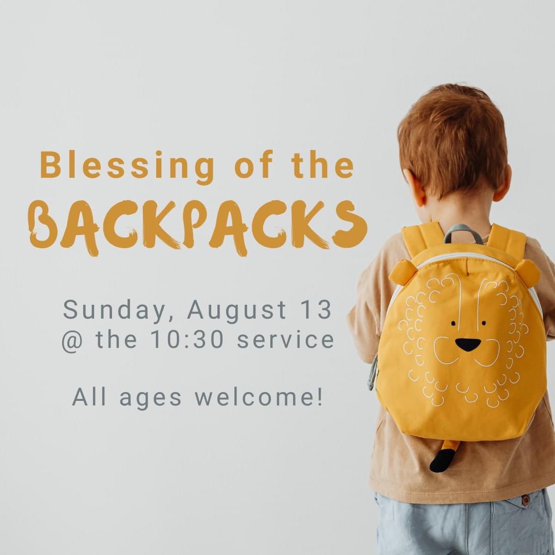 AscensionDallas's tweet photo. BLESSING OF THE BACKPACKS
Sun., August 13th | 10:30 a.m. Service 
Pre-school - graduate level students are invited to bring their backpacks to worship and have them blessed before school begins! The blessing recalls God's wisdom and reminds us of God's presence.#loveliveshere https://t.co/2nihfXww7J