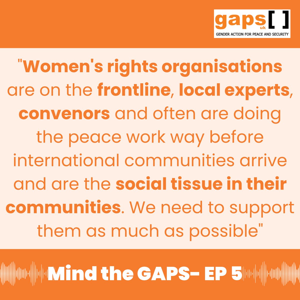 Women’s participation in #PeaceProcesses should not just be a question of quota or numbers Women are frontline defenders, experts & convenors Their presence and meaningful participation ensure more inclusive and longer-lasting #peace gaps-uk.org/mind-the-gaps-…