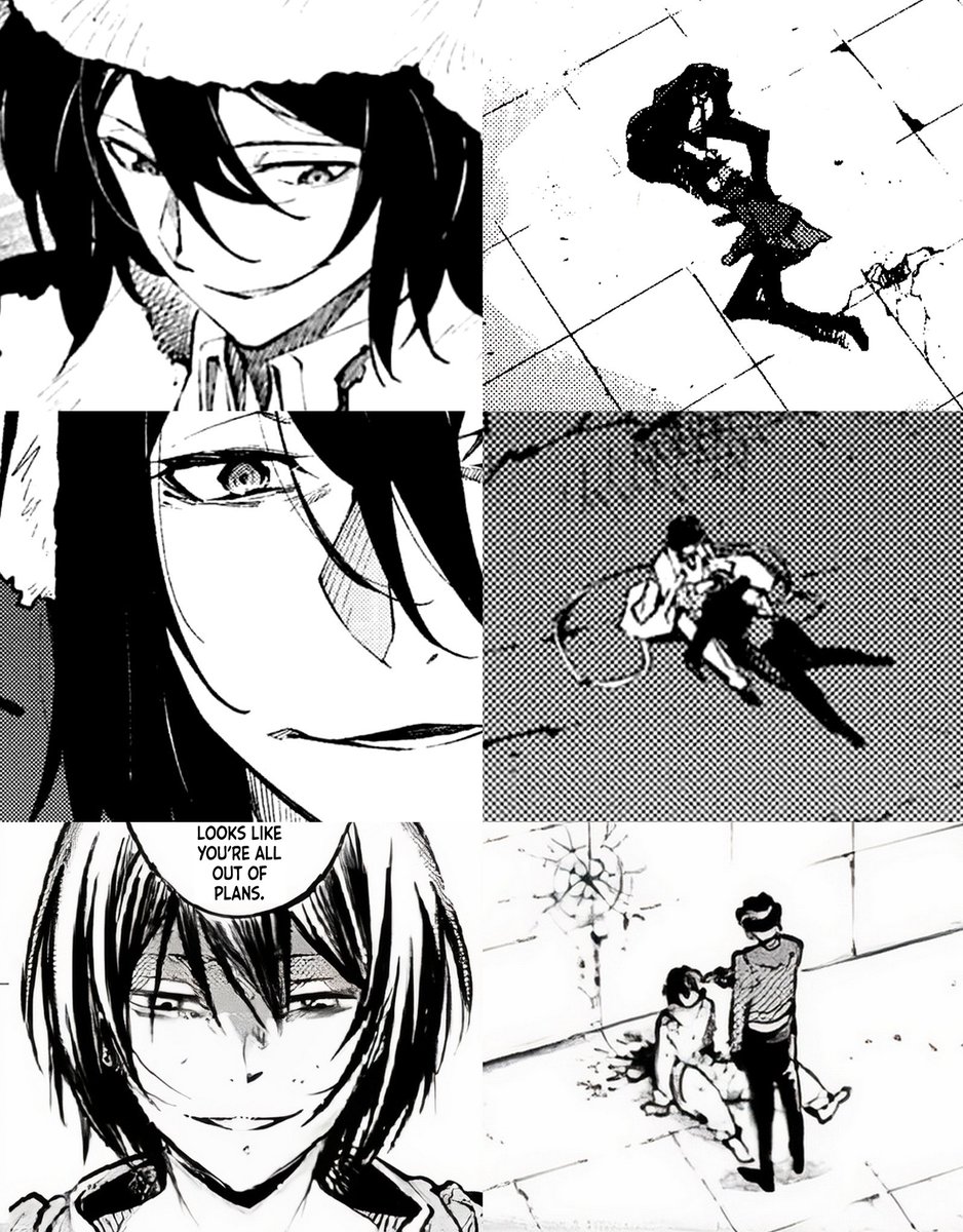 TatasenkoMana's tweet photo. Thinking of Fyodor who watches Dazai and Chuuya's little moments together from afar since their teenage years,and he just forgot the rule number one,Dazai's plan never stops until he has Chuuya safe with him under his hand 🔥 https://t.co/aCTvtiX4OP