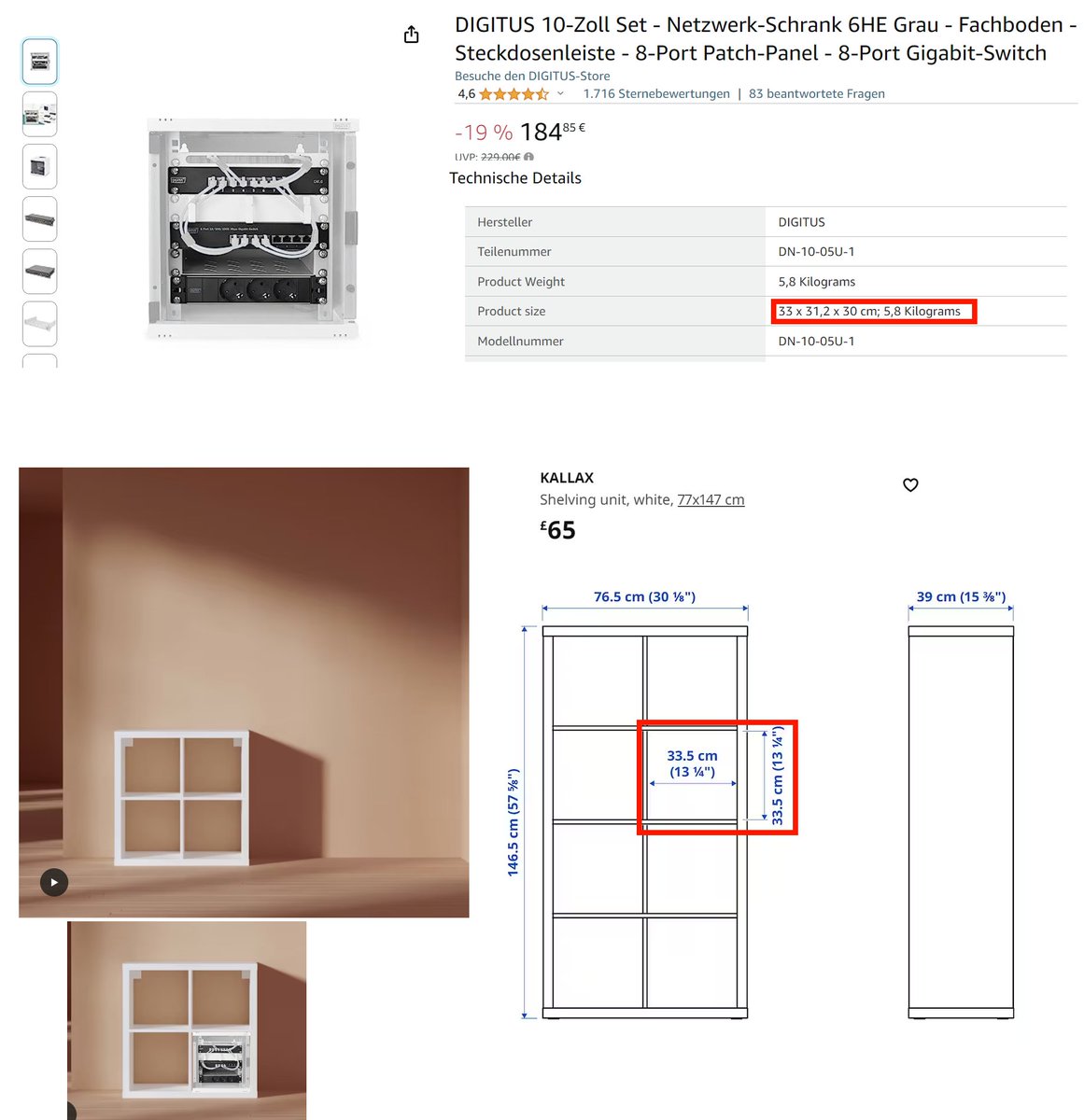 MijagoCoding's tweet image. I have a very very bad idea, right there:
A 10&quot; server rack that fits perfectly into an Ikea Kallax. You know, the one shelf everyone has at home.