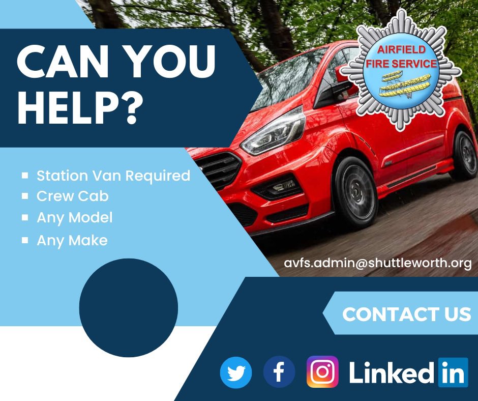 🚒 #CallForSupport! We're on the hunt for a station van.

If you have a van to donate, know someone who does, or can help, please get in touch! Your support will make a real, tangible difference. 💪🚒

#AirfieldVolunteers #FireService #CommunitySupport #LetUsServeBetter