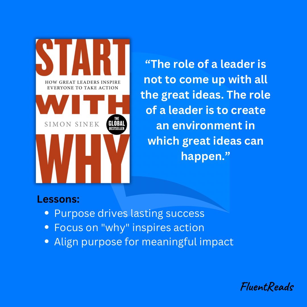 Mkbreads's tweet photo. "Start with Why" by Simon Sinek: A game-changer for startup founders. Gain profound insights into purpose-driven business strategies that resonate with audiences. Elevate your entrepreneurial journey with compelling vision and strategic wisdom. 🚀 #StartupSuccess #english https://t.co/lCOeltX7T1