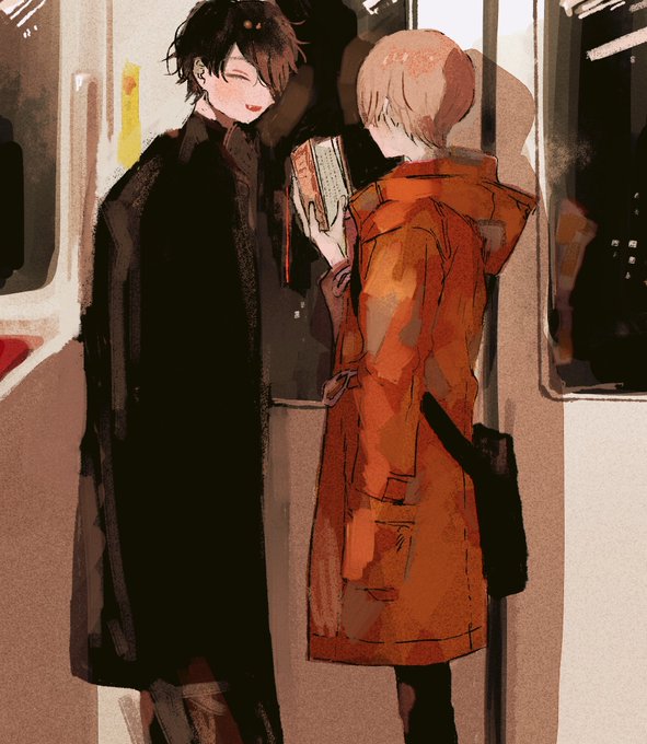 「multiple boys train interior」 illustration images(Latest)