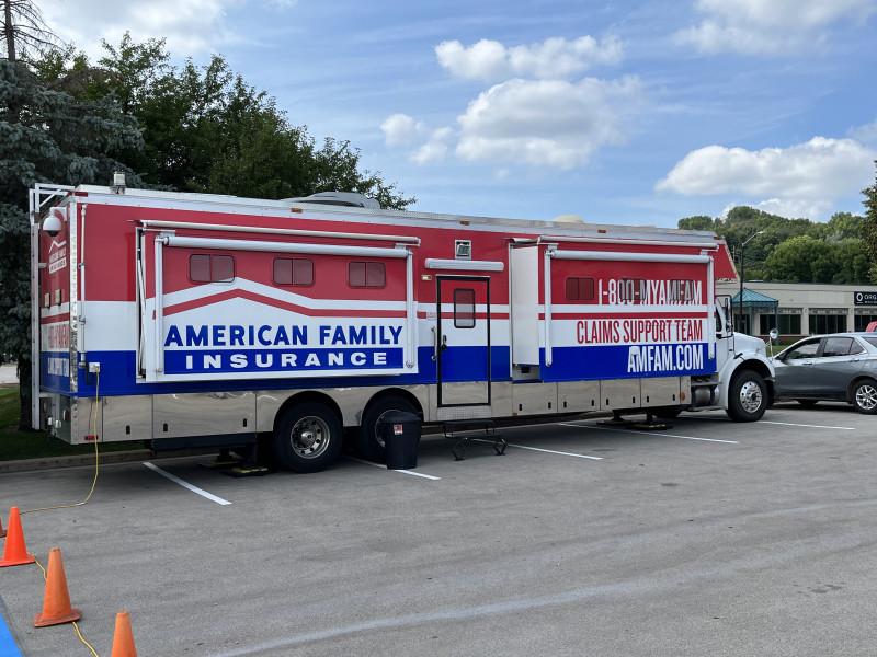 We are showing up for our customers! @AmFam claims professionals are assisting Wisconsin customers who experience vehicle hail damage. If you were impacted, file your claim ASAP to make an appointment at our drive-in site. More info here: #iWork4AmFam bit.ly/3OxwfoK