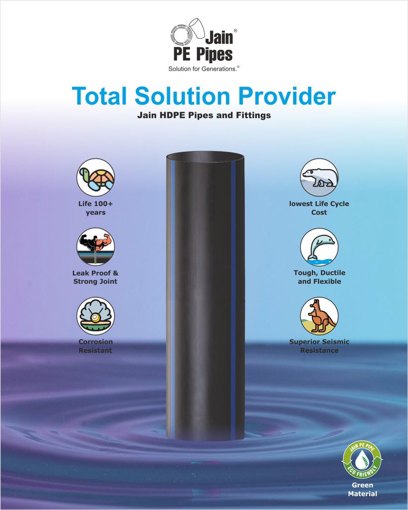 Jainpipes's tweet image. Discover the all-inclusive "Total Solution Provider" package! From marine to irrigation, aquaculture to sprinklers, we've got you covered. Your robust needs will be served with our sustainable solutions. 💪🌊🌱 #JainIrrigation #JainPipes #PEPipes #HDPE #Agri #JISL