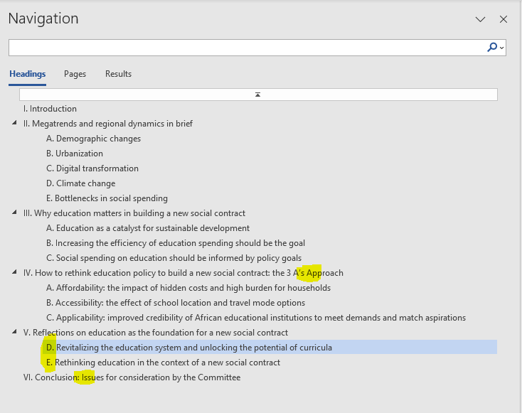 anglopremier's tweet image. When working on a document with structured headings, do you use the navigation pane to check for consistency? Here's what I spotted during my check. #AdvancedWord4Editors