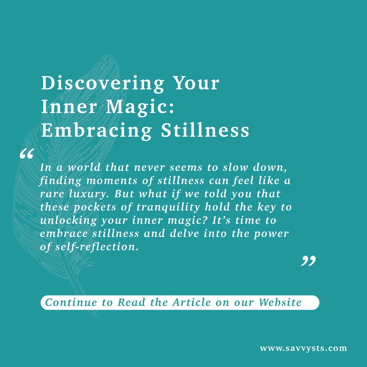 📚 Explore an illuminating article on savvysts.com that guides you on a journey of self-discovery and serenity. 

Check it out here: savvysts.com/discovering-yo…
#InnerMagic #EmbracingStillness #SavvyInsights