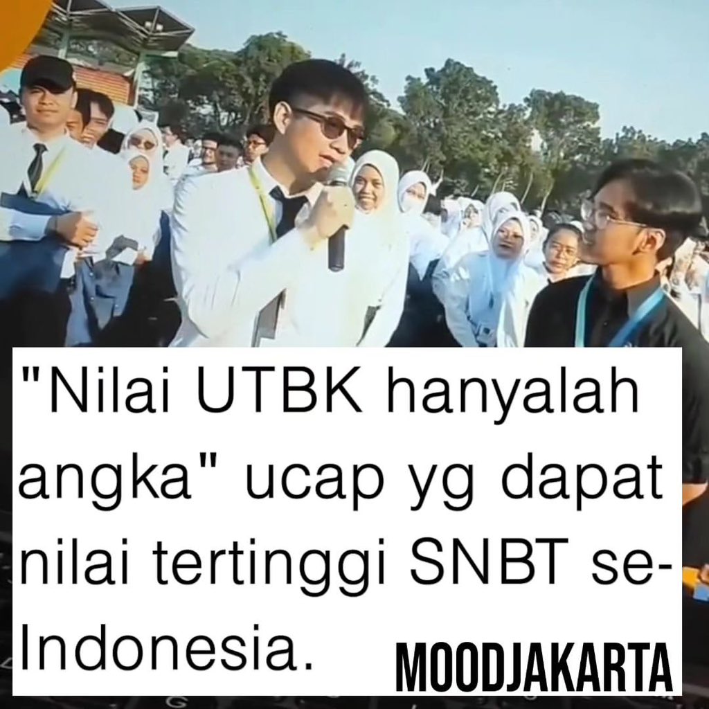 sosmedkeras's tweet photo. Nilai UTBK hanyalah angka, ucap dari seorang yang berhasil meraih nilai SNBT tertinggi satu Indonesia 😂☺️

[📸vid:tiktok] https://t.co/fCck6FEiIE