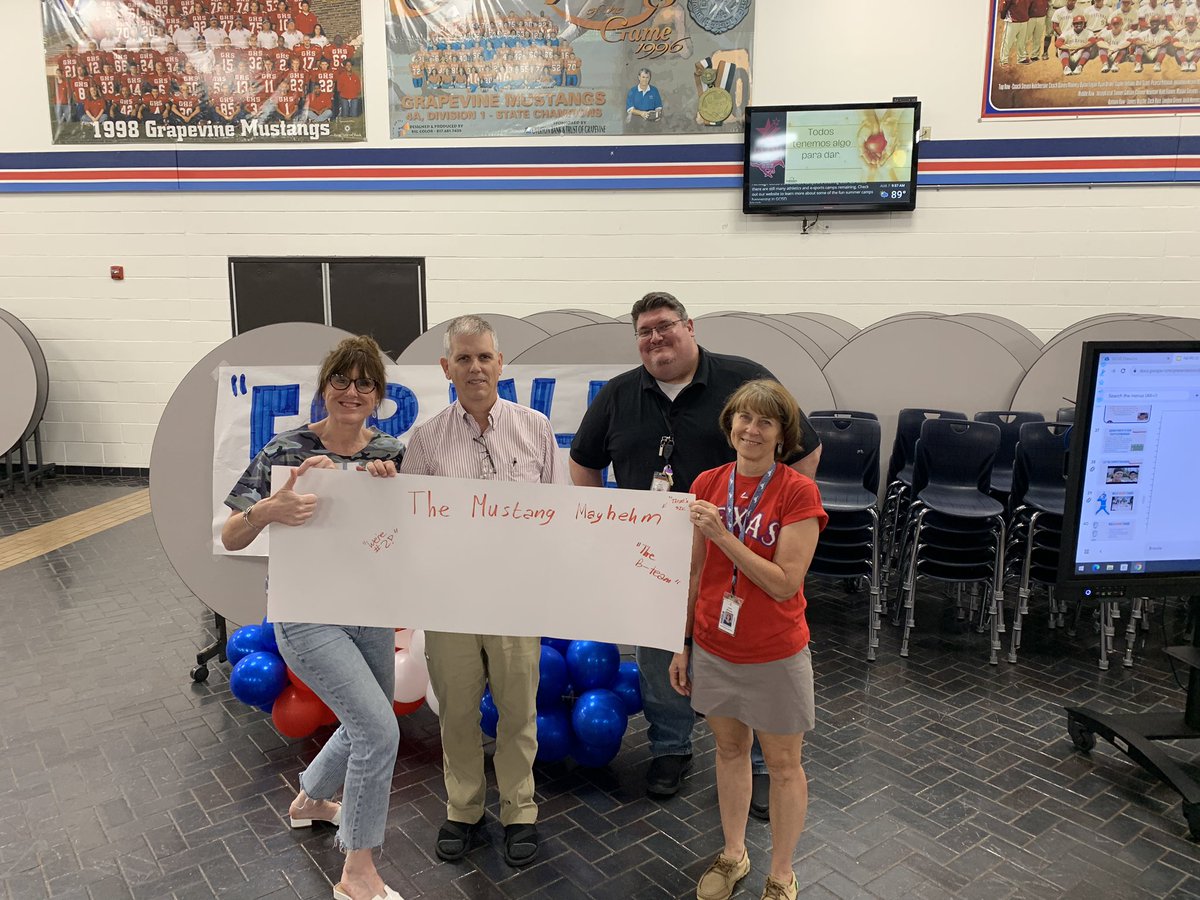 Team Building, Here we go,
The Mustang Mayhem!
@ Grapevine_HS #GHSMustangsForever
#TheMustangMayhem