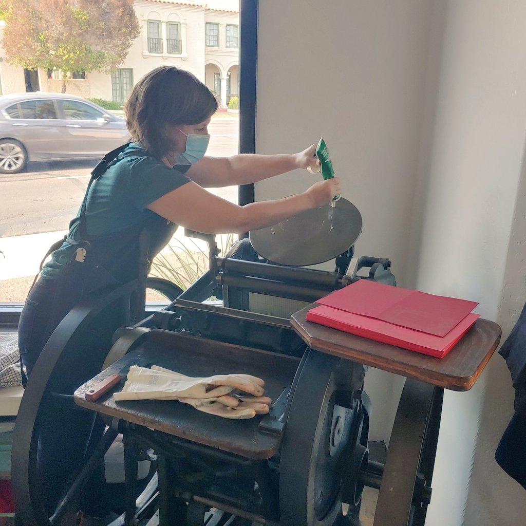 Thank you everyone who joined the Paper Jam + Print <a href="/PHXZineFest/">PHX Zine Fest</a> prep this weekend! The printers and presses were busy making zines, prints, and zine covers!