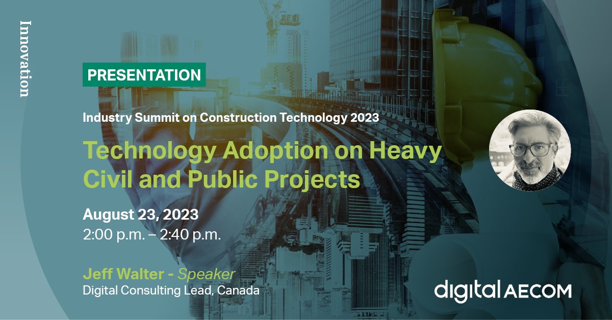 Buildings + Places (@aecombuildplace) on Twitter photo Join Jeff Walter, AECOM Canada's Digital Consulting Lead, at the Building Transformations Construction Technology Summit 2023 (<a href="/CanBIM/">Building Transformations</a>) on August 23rd, where he will discuss Technology Adoption on Heavy Civil and Public Projects.
Register here: buildingtransformations.org/events/contech… Join Jeff Walter, AECOM Canada's Digital Consulting Lead, at the Building Transformations Construction Technology Summit 2023 (<a href="/CanBIM/">Building Transformations</a>) on August 23rd, where he will discuss Technology Adoption on Heavy Civil and Public Projects.
Register here: buildingtransformations.org/events/contech…