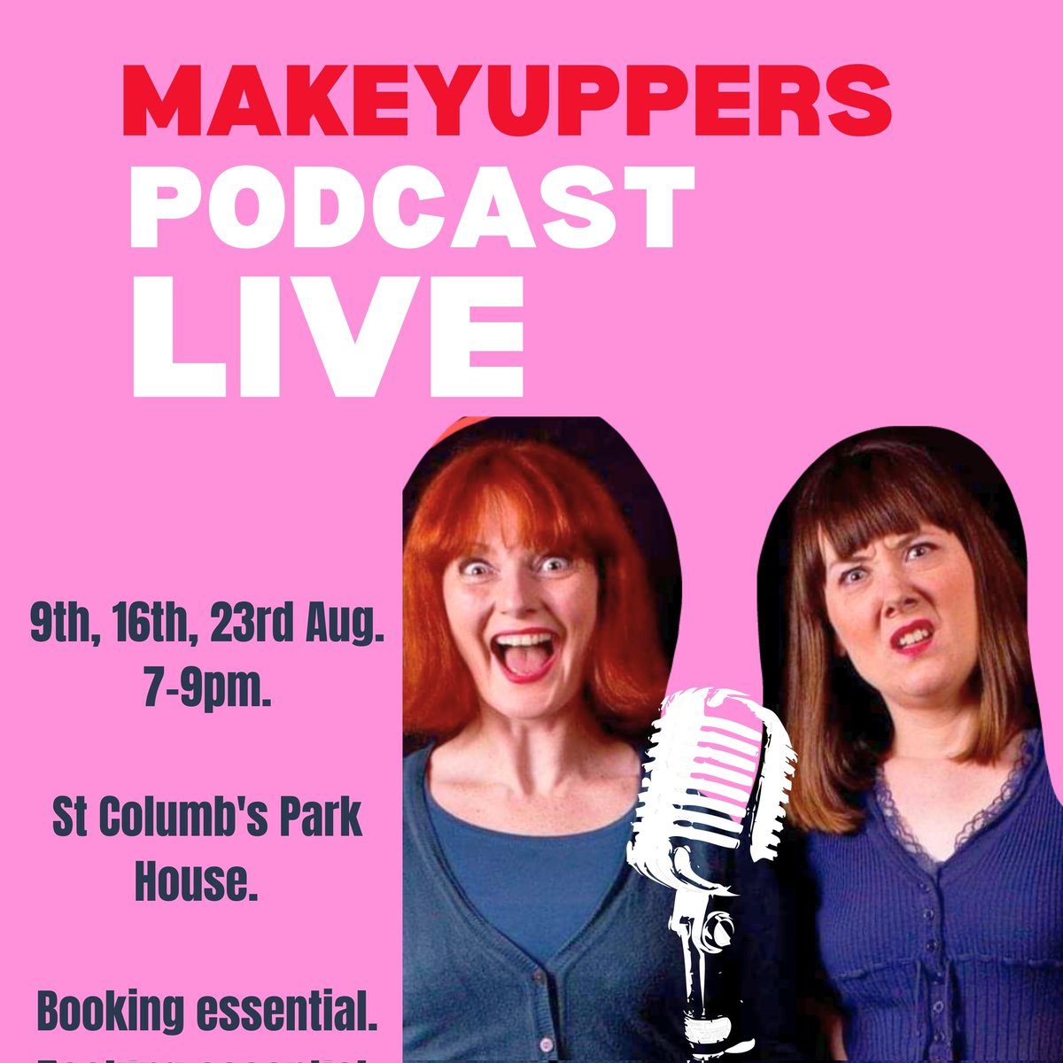 makeyuppers's tweet photo. LIVE PODCAST RECORDING this Wed 9th 7-9pm st Columb's Park house. Pay what you can. Booking essential. Supported by @dcsdcouncil arts &amp; cultural practitioner fund. #podcast #whatson #derryartists #womenincomedy
https://t.co/FFPu0m2hKV https://t.co/aObux1u8M5
