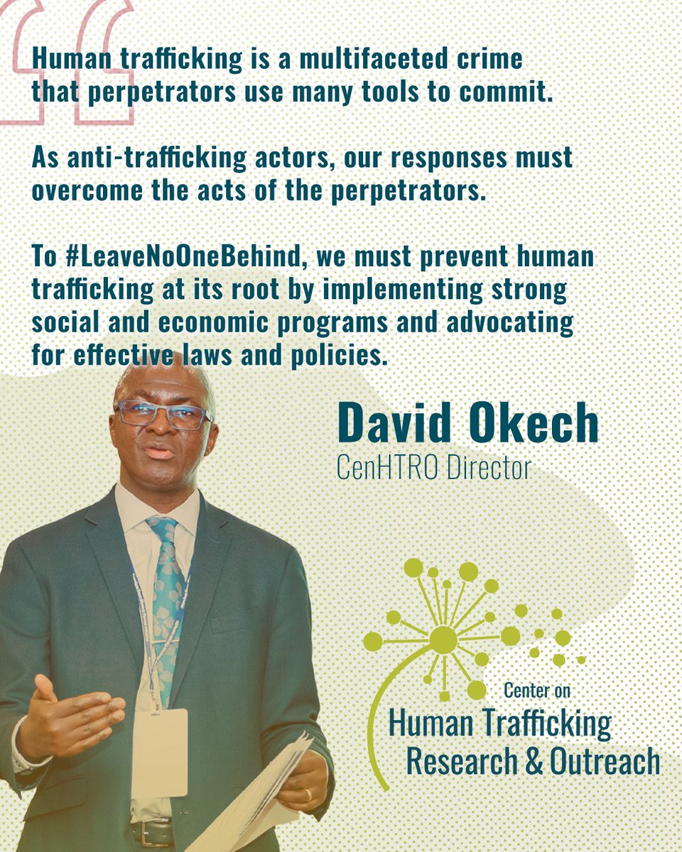ICYMI: A message from CenHTRO Director @DavidOkech3 for World Day Against Trafficking in Persons. #EndHumanTrafficking