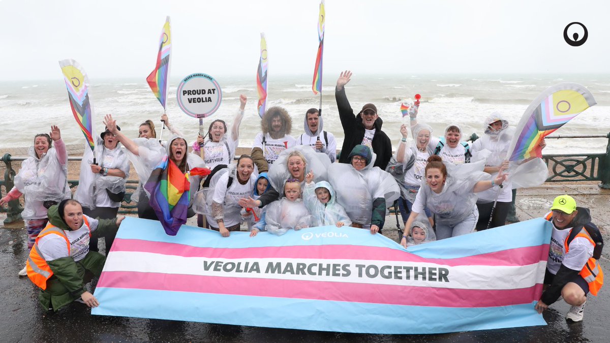 VeoliaUK's tweet photo. It was a rainy, windy day in #Brighton but that didn’t stop us from marching in the 50th @PrideBrighton parade 🏳️🌈
On Saturday, we celebrated with our LGBTQIA+ colleagues and the communities we serve and supported #LoveProtestUnity https://t.co/tPfV0LMxTR