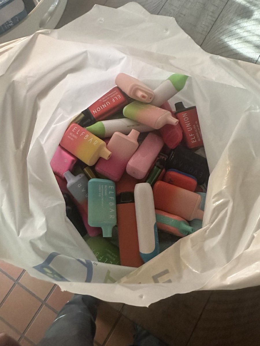 My friend is an elementary school teacher in SoCal sent me this picture— what they confiscated this month