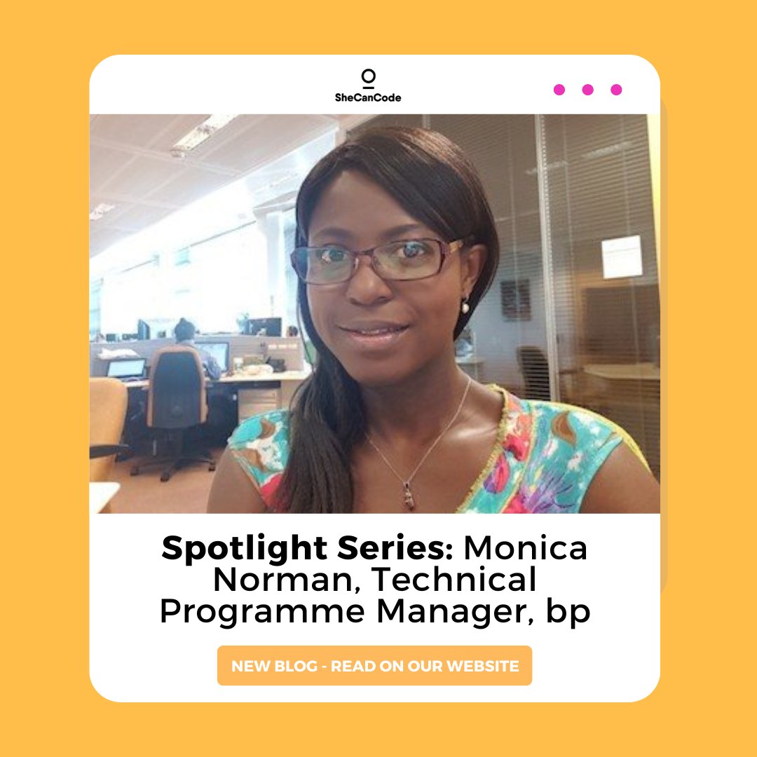 SheCanCodeHQ's tweet image. We sat down with Monica Norman, Technical Programme Manager, to chat about her journey into #tech, the incredible projects she's involved in, and her career advice for other #womenintech💛
Read more here: rb.gy/0igpp
#shecancode #stem #techwomen #diversityintech