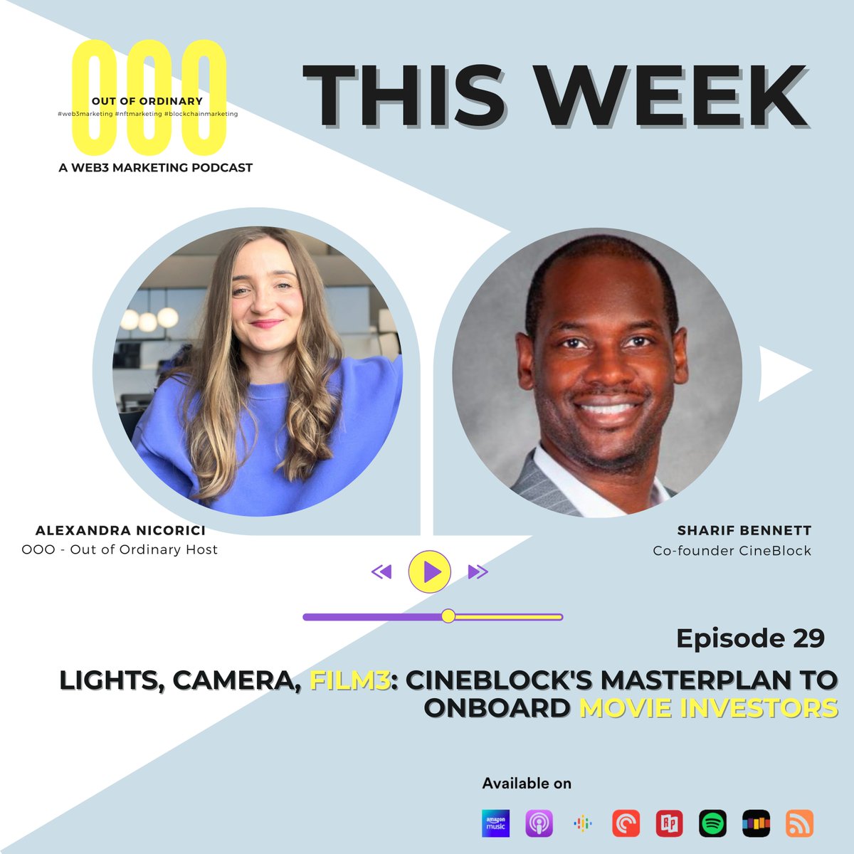 ooo_podcast's tweet photo. How does @cineblockmovies plan to onboard the next generation of Film3 investors?
And most importantly, how does this become open to anyone?
This and more, we touch on in this new episode of #OOOpodcast.
The episode is out and you can listen to it on your favorite podcast app https://t.co/REmzMiHHaa