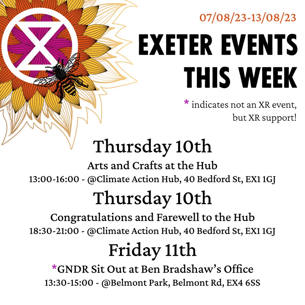 Extinction Rebellion - XR Exeter (@xrexeter) on Twitter photo Hi all 👋 here are the events this week. There is a final meet up at the #ClimateAction hub on Thursday evening where we will discuss next steps for the local group. Then you can join <a href="/GNDRising/">Green New Deal Rising</a> at MP Ben Bradshaws office as part of their 4th weekly sit out #labourbebold #actnow Hi all 👋 here are the events this week. There is a final meet up at the #ClimateAction hub on Thursday evening where we will discuss next steps for the local group. Then you can join <a href="/GNDRising/">Green New Deal Rising</a> at MP Ben Bradshaws office as part of their 4th weekly sit out #labourbebold #actnow