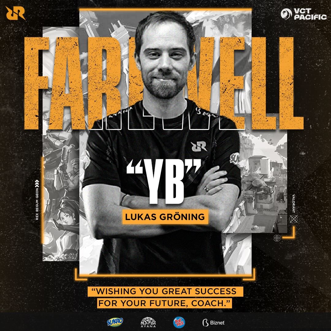 teamrrqofficial's tweet photo. It is with a heavy heart that we will be parting ways with our Coach, Lukas “Yb” Gröning. We can’t thank him enough for being a part of the team in our inaugural year in VCT Pacific and for laying down solid foundations for us to grow and improve. We wish you all the best in your future endeavors. 

The next team to pick you up will be extremely lucky to have you! Thanks, Coach! 🧡

#StriveForGreatness