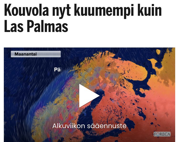 Kouvola Suomen kuumin kaupunki jälleen kerran 😊🔥 <a href="/Kouvolakaupunki/">Kouvolan kaupunki</a> #31 astetta