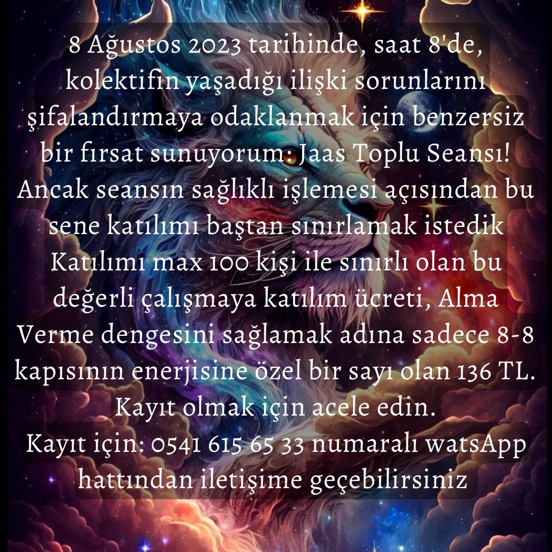 astro_hera's tweet photo. 8.8. Aslan portalı açılıyor. Sirius yıldızının yükselişiyle birlikte ruhsal ve fiziksel dünyalar arasında görkemli bir köprü kuracak. Yüksek frekanslı enerji akımlarını bende kolektif alanda ilişki sorunlarınızı şifalandıracağım. 

#KingTheLand #gözchallange #Messi𓃵 #sasa #ASTRO https://t.co/OSNEBhfgmQ