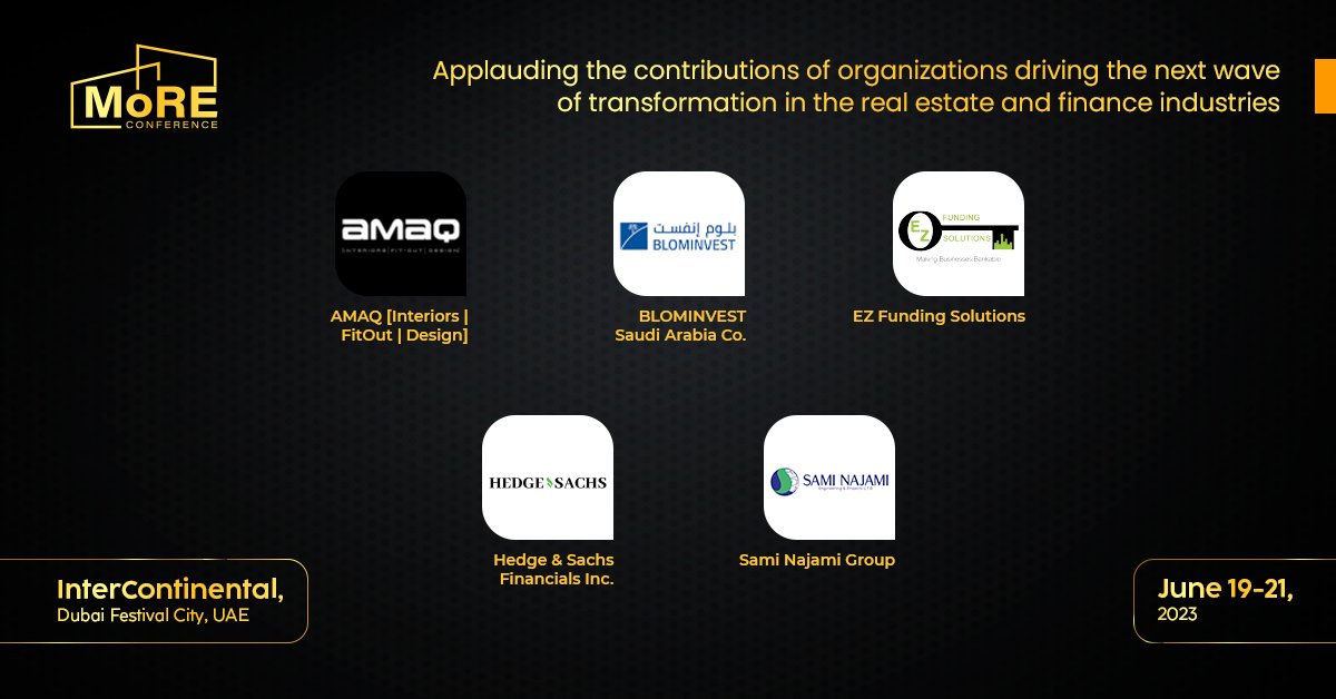more2conf's tweet photo. The Dubai Edition of the MoRE 2.0 Conference proudly presents the "Outstanding Organization Award" recipients who are being recognized for their outstanding contributions to the finance and realty industry.

#Dubai #Recognition #MoRE2Conf #UAE https://t.co/T8WYkzQabl
